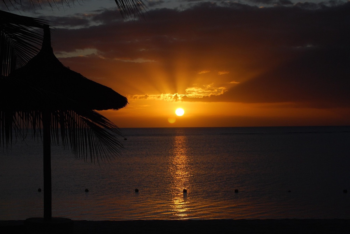 ristorante sulla spiaggia di Mauritius nord-occidentale