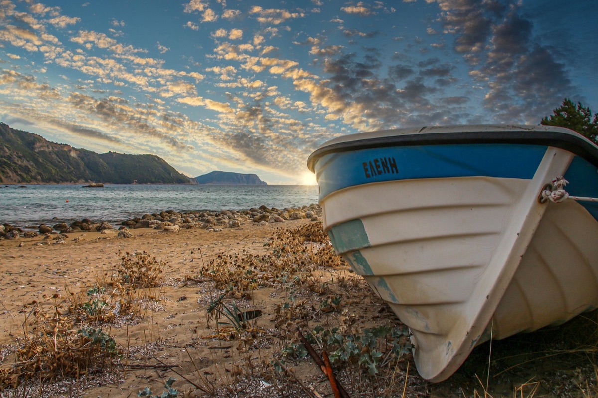 sabbia bianca e tramonto